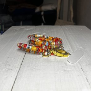Boho popruh na telefon – oranžovo-zlatá - první obrázek z galerie