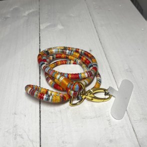 Boho popruh na telefon – oranžovo-zlatá - druhý obrázek z galerie