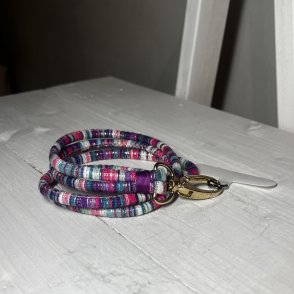 Boho popruh na telefon – růžovo-fialová - druhý obrázek z galerie