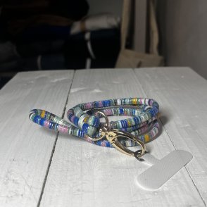 Boho popruh na telefon – tyrkysovo-modrá - druhý obrázek z galerie